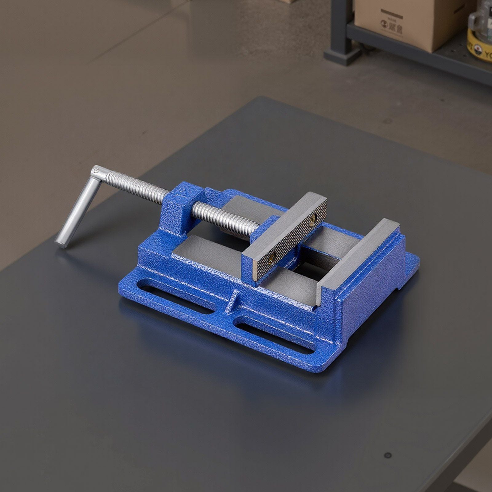 Drill Press Vise, 4 Inch Jaw Width, Portable Bench Vise, Slotted Base for Easy Installation, Durable Cast V952-JCTHQ4YCJYPKK6UEY001V0