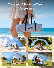 Beach Tent Sun Shelter for 3 Person, UPF 50+ Protection, Portable Sun Shade Canopy with Carrying Bag & Ground V952-JCXHTZPLS3RC7E4E5001V0