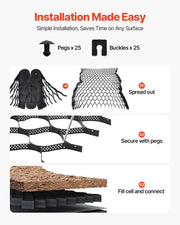 Gravel Grid, 2 Inch Depth, 32.81 x 9.84 FT / 10000 x 3000 mm, 1880 LBS Per Sq ft Grass Ground Retainer, V952-JDWG2INCH328XV8M0001V0