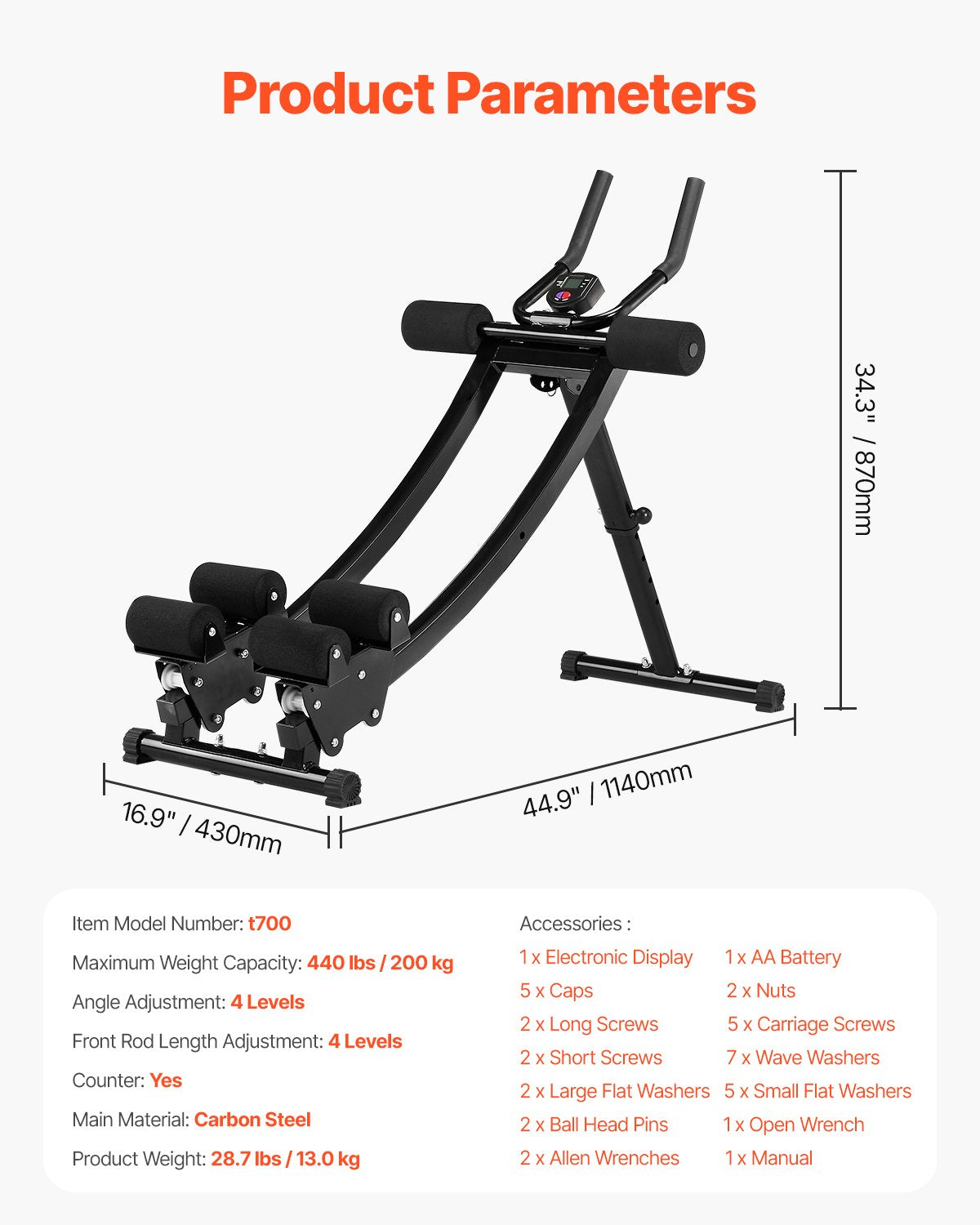 AB Workout Machine Equipment Home Gym Core Abdominal Trainers Dual-track V952-JFJQGSHGSHKX3O1PJV9
