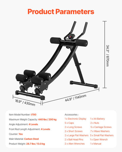 AB Workout Machine Equipment Home Gym Core Abdominal Trainers Dual-track V952-JFJQGSHGSHKX3O1PJV9