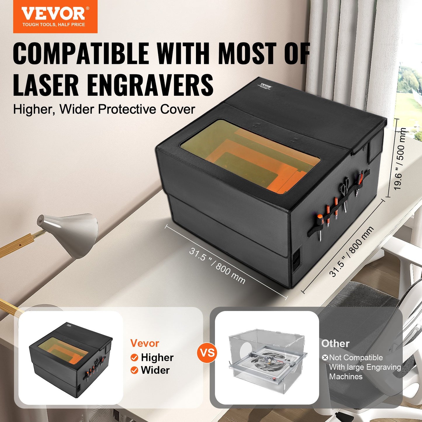 Laser Engraver Enclosure 800 x 800 x 500 mm Fireproof Protective Cover V952-JGDKJBHZJGDK1M3Z8V9