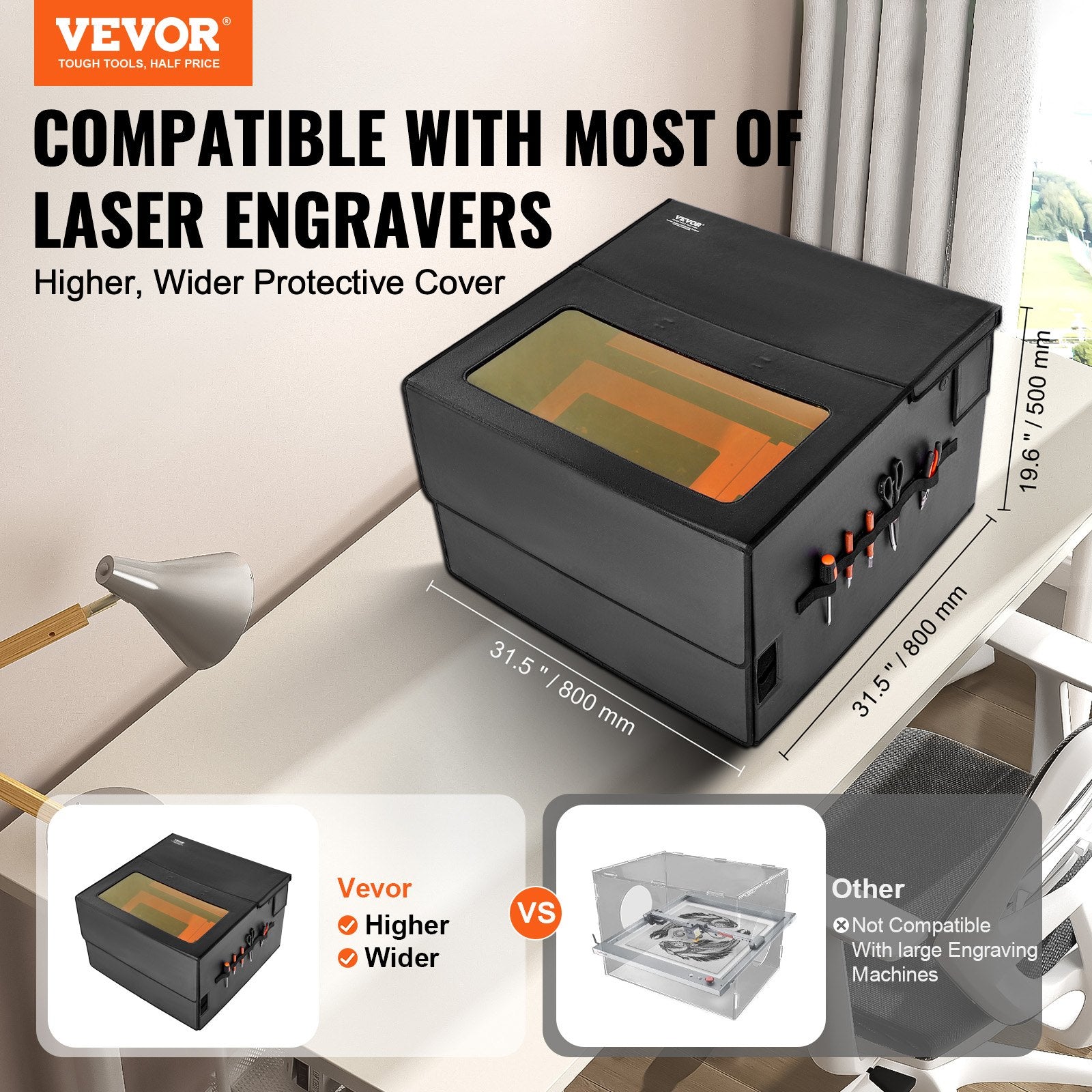 Laser Engraver Enclosure 800 x 800 x 500 mm Fireproof Protective Cover V952-JGDKJBHZJGDK1M3Z8V9