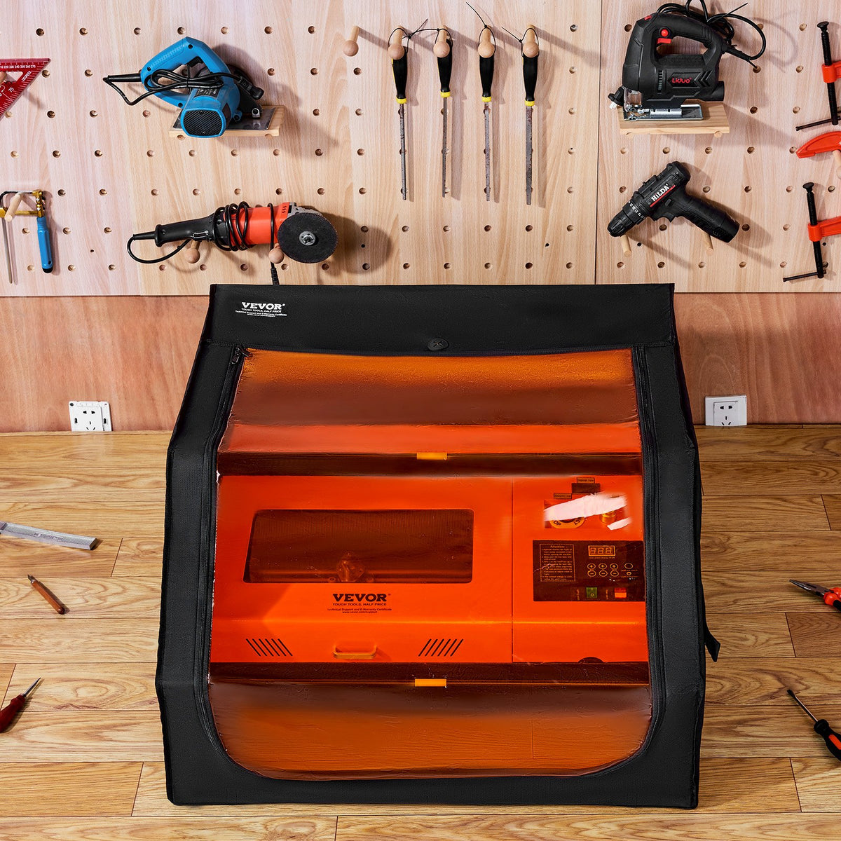 Laser Engraver Enclosure, 800 x 800 x 500 mm, Flame Retardant and Fireproof Protective Cover, with Exhaust V952-JGDKJBHZJGDK5Z5H1V9