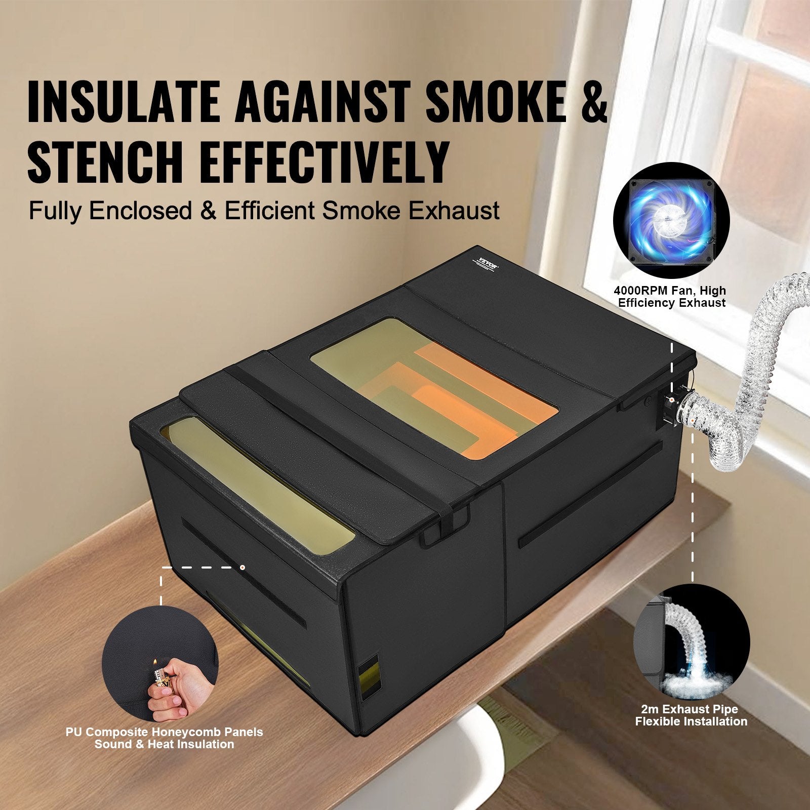 Laser Engraver Enclosure 1228 x 800 x 500 mm Fireproof Protective Cover V952-JGDKJBHZJGDKGK9YFV9