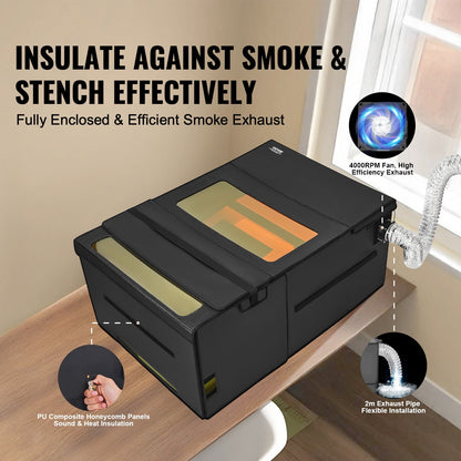 Laser Engraver Enclosure 1228 x 800 x 500 mm Fireproof Protective Cover V952-JGDKJBHZJGDKGK9YFV9