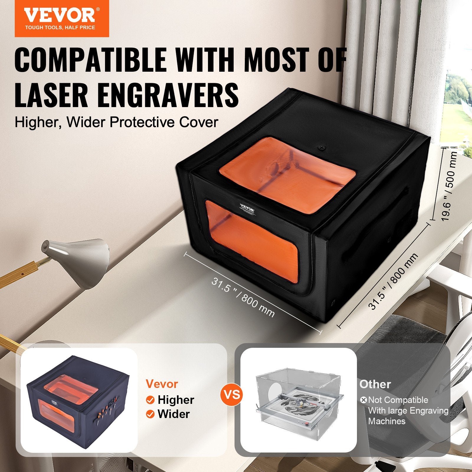 Laser Engraver Enclosure 800 x 800 x 500 mm Fireproof Protective Cover V952-JGDKJBHZJGDKVPBX3V9