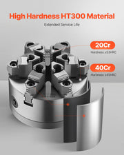 6-Jaw Lathe Chuck, 6 Inch (160 mm), Self-Centering Chuck with D1-4 Cam Lock Backing Plate, 0.12-5.71 in V952-JGKPDBB6GKZ6AF42HV0