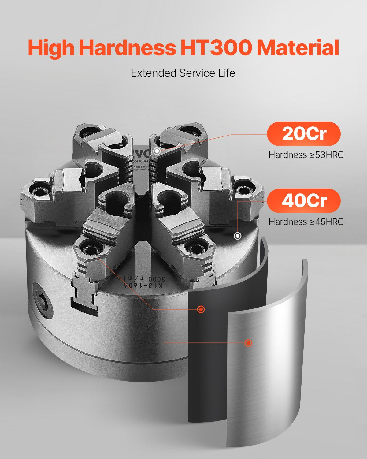 6-Jaw Lathe Chuck, 6 Inch (160 mm), Self-Centering Chuck with D1-4 Cam Lock Backing Plate, 0.12-5.71 in V952-JGKPDBB6GKZ6AF42HV0