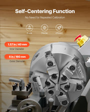 6-Jaw Lathe Chuck, 6 Inch (160 mm), Self-Centering Chuck with D1-4 Cam Lock Backing Plate, 0.12-5.71 in V952-JGKPDBB6GKZ6AF42HV0