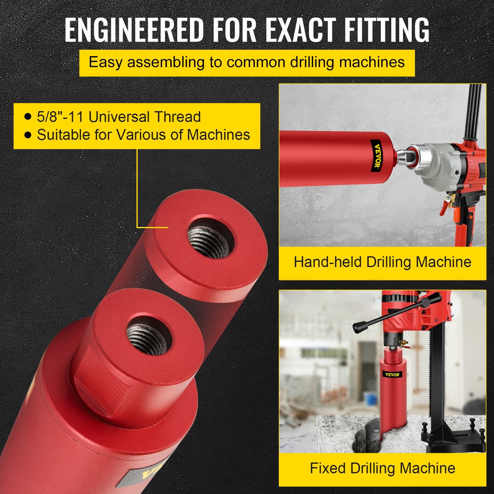 Dry Diamond Core Drill 2.5"/ 63mm Dia. Hole Cutter for Concrete Masonry V952-JGSKZY2.514INCPD9V0