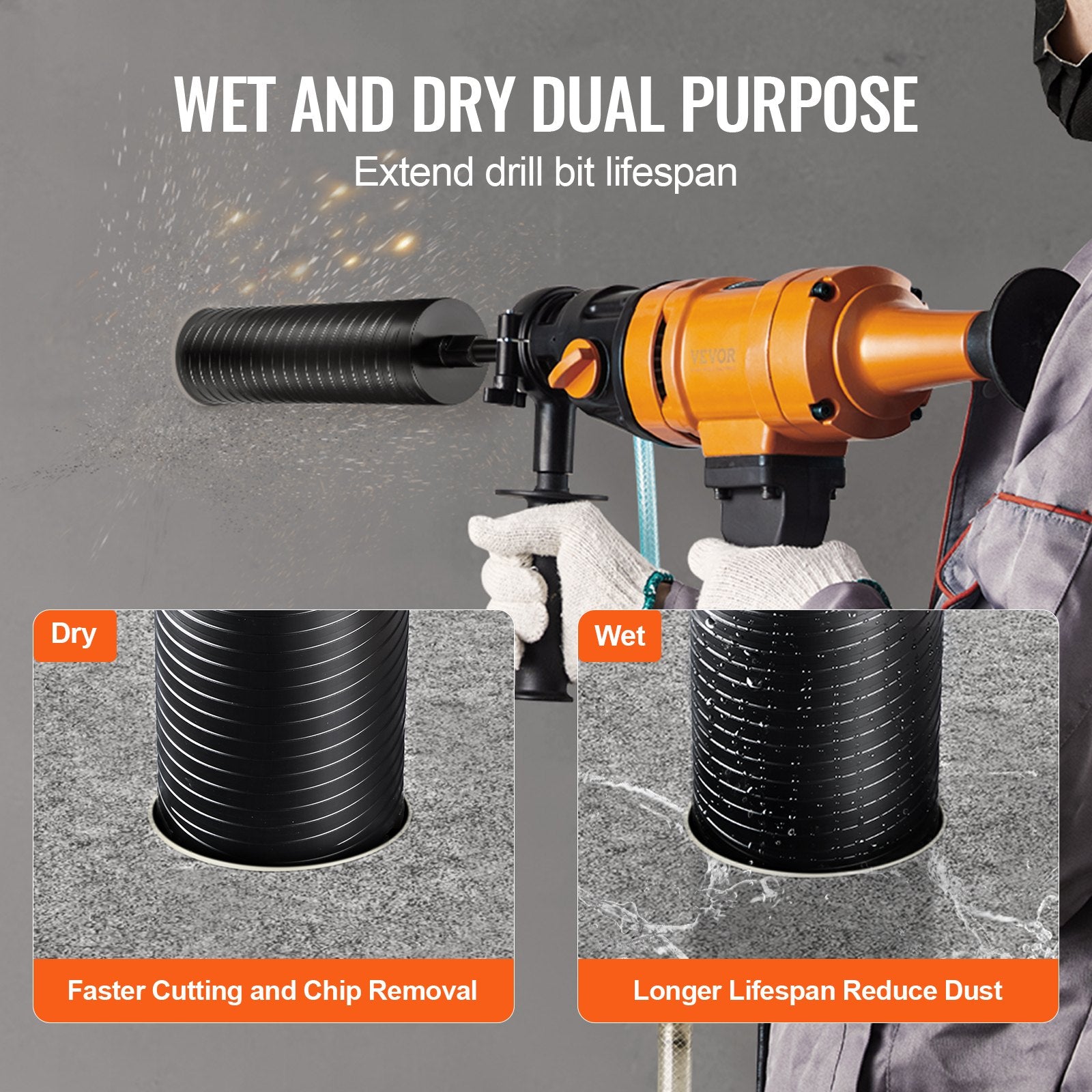 Core Drill Bit, 4" Wet/Dry Diamond Core Drill Bits for Brick and Block, Concrete Core Drill Bit with Pilot V952-JGSQXZTGSS10CDJZEV0
