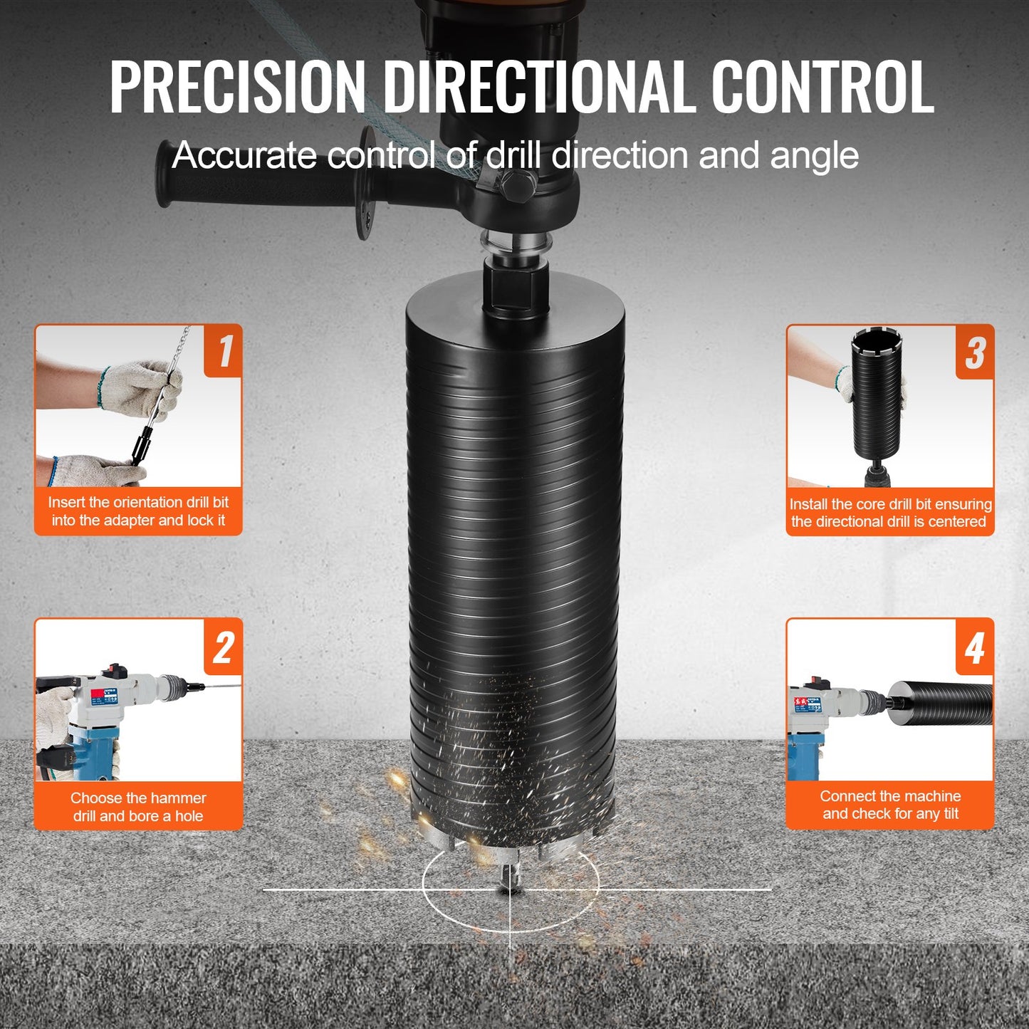 Core Drill Bit, 4" Wet/Dry Diamond Core Drill Bits for Brick and Block, Concrete Core Drill Bit with Pilot V952-JGSQXZTGSS10CDJZEV0