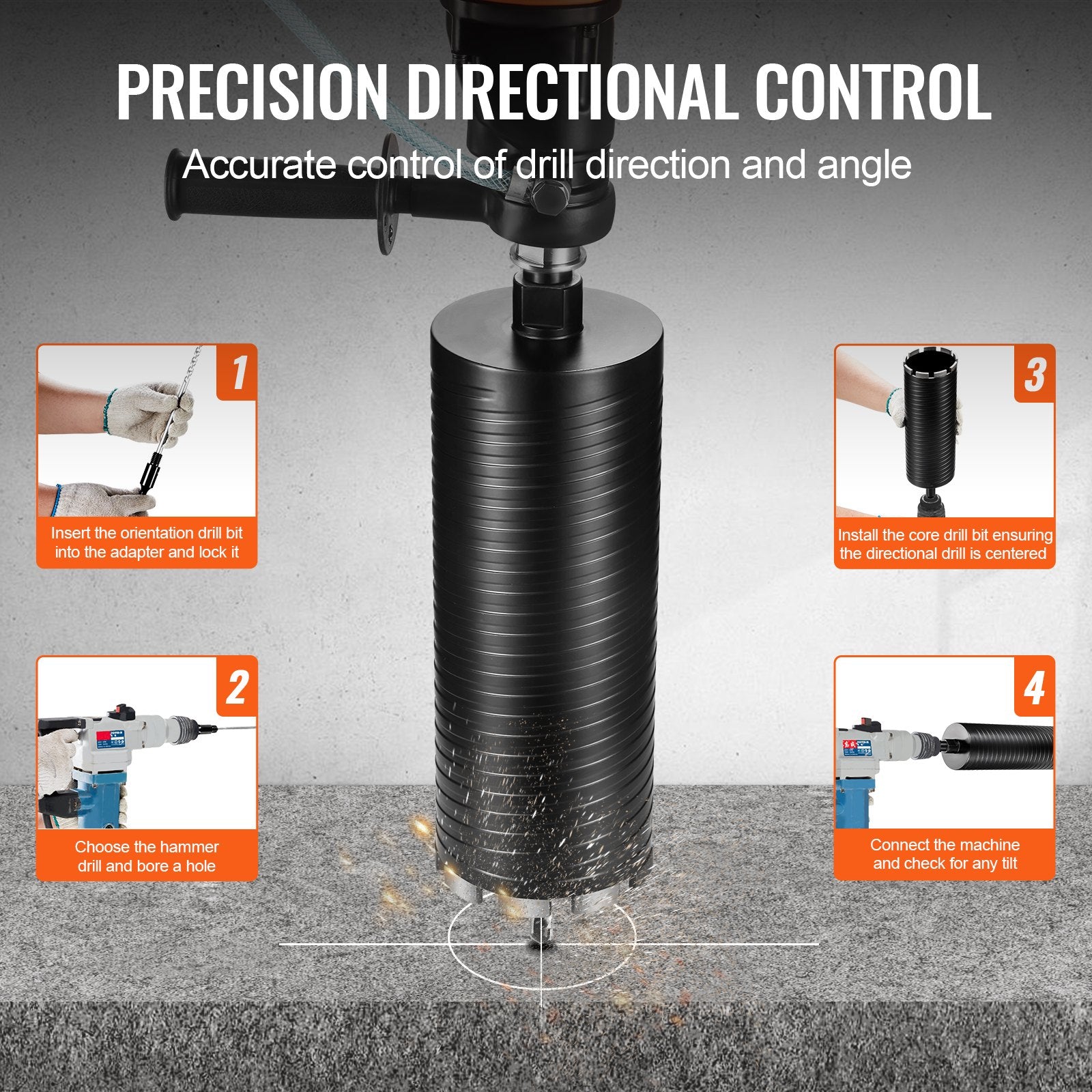 Core Drill Bit, 4" Wet/Dry Diamond Core Drill Bits for Brick and Block, Concrete Core Drill Bit with Pilot V952-JGSQXZTGSS10CDJZEV0