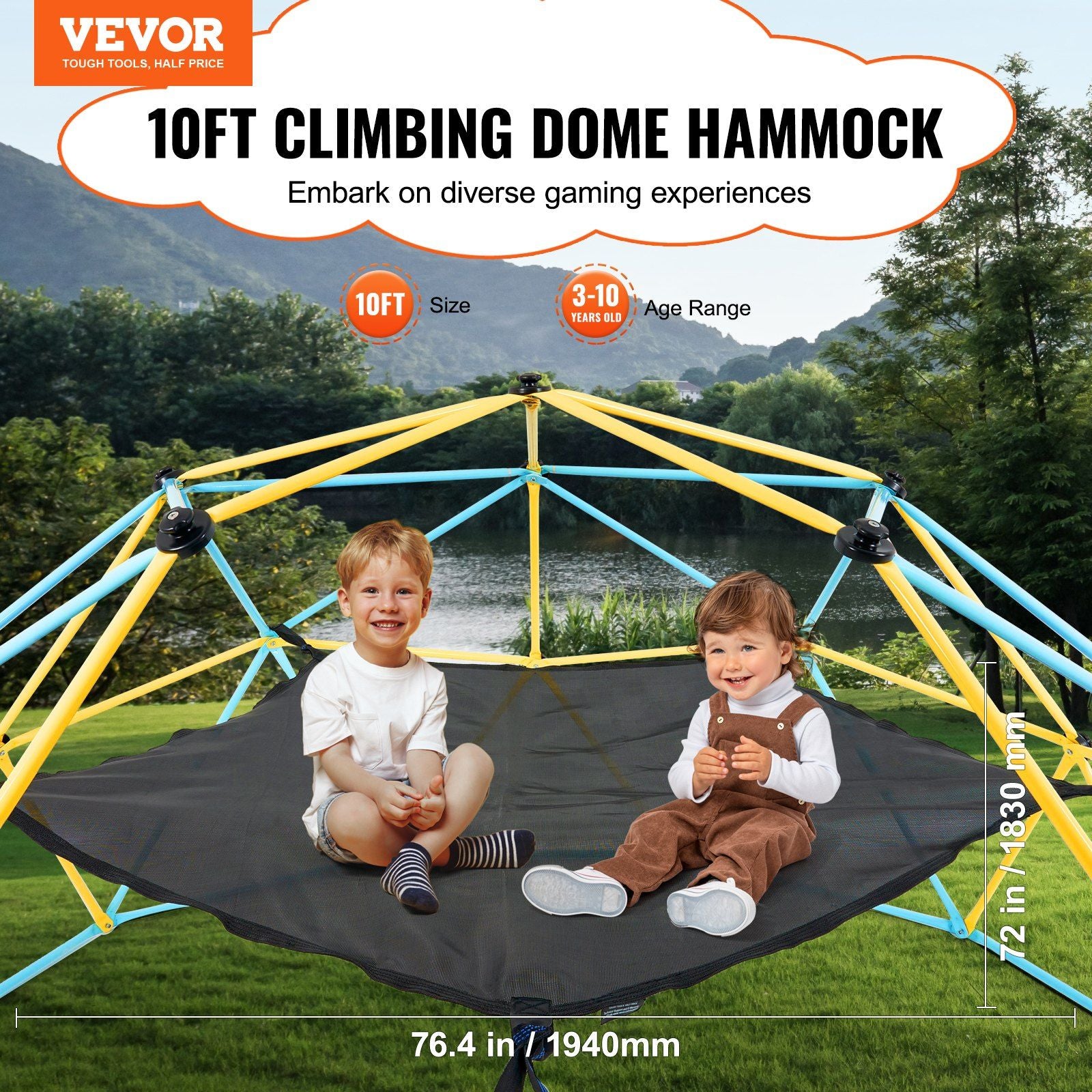 Dome Climber Hammock, Accessory for Climbing Dome, Climbing Dome Hammock Suitable for 10ft Dome Climbing, V952-JHPDYX10FTDCPLS24V0