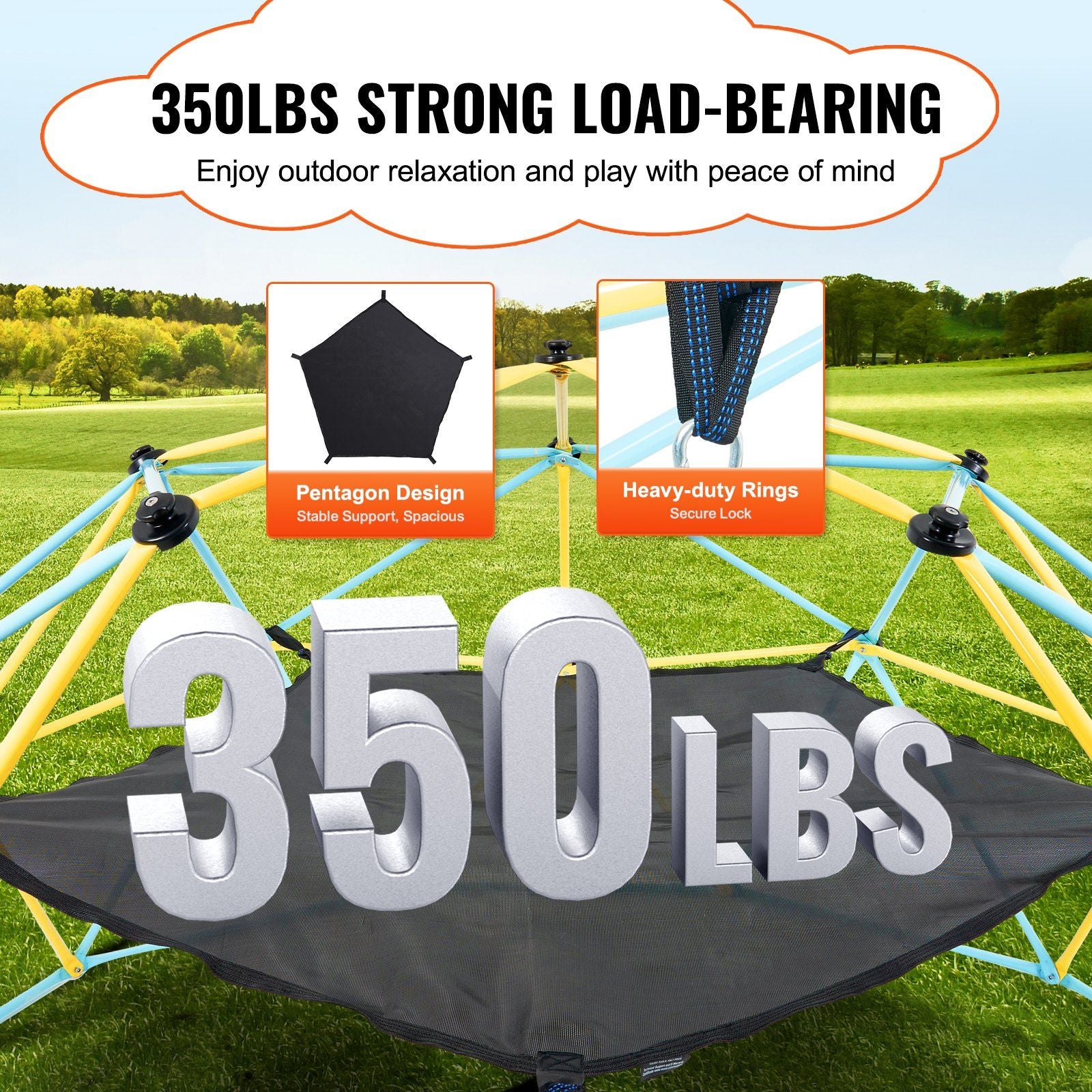 Dome Climber Hammock, Accessory for Climbing Dome, Climbing Dome Hammock Suitable for 10ft Dome Climbing, V952-JHPDYX10FTDCPLS24V0