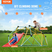 Climbing Dome, 8FT Geometric Dome Climber with Slide, for Kids 3 to 9 Years Old, Jungle Gym Supports 600LBS V952-JHPDYX10FTHT5WB8CV0