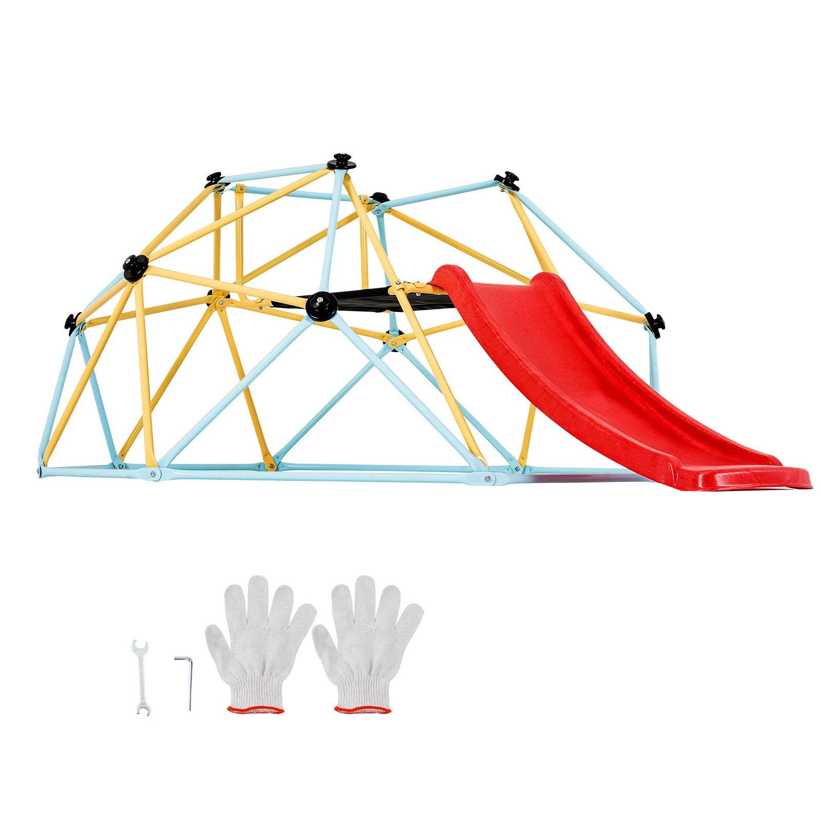 Climbing Dome, 8FT Geometric Dome Climber with Slide, for Kids 3 to 9 Years Old, Jungle Gym Supports 600LBS V952-JHPDYX10FTHT5WB8CV0