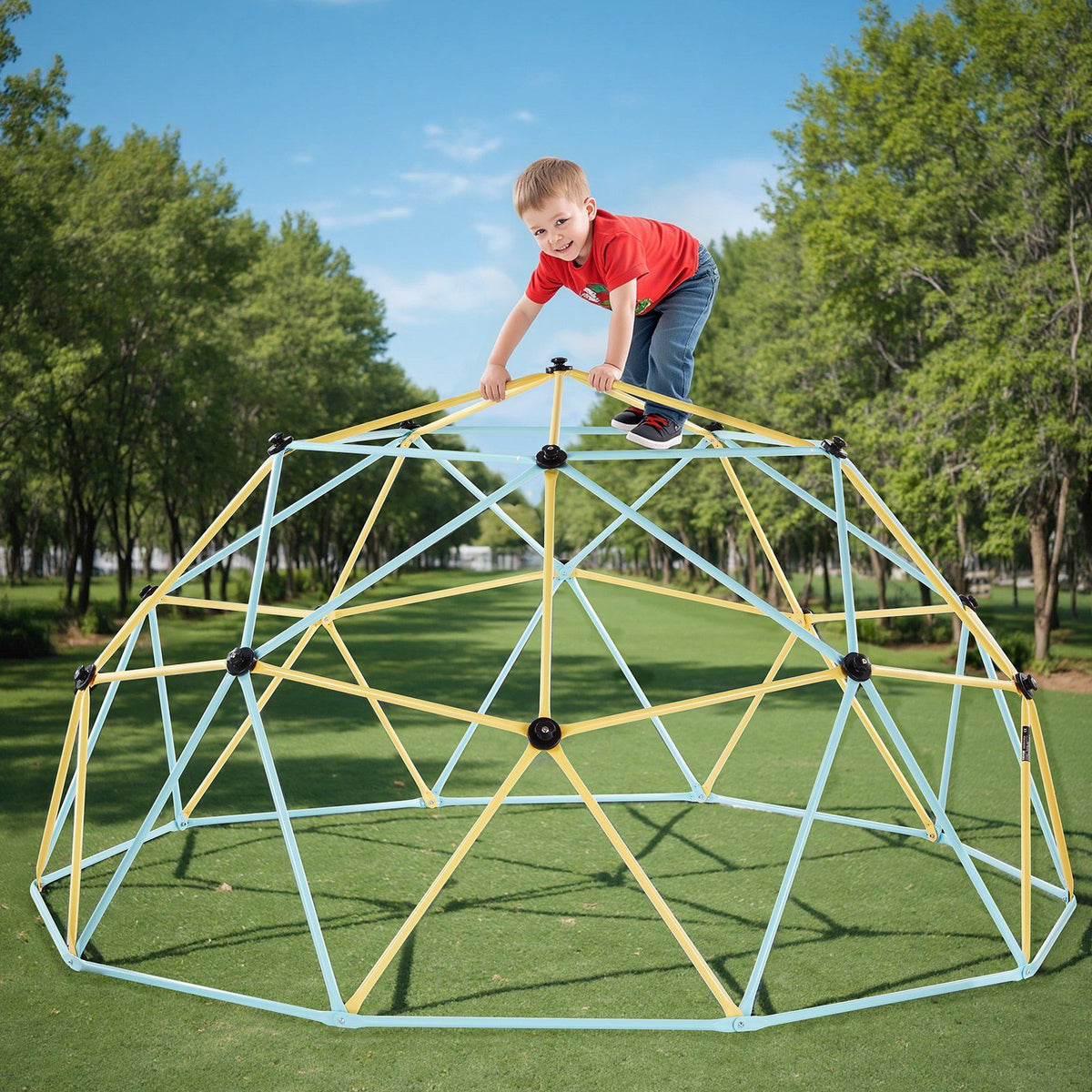 Climbing Dome, 305cm Geometric Dome Climber, 453kg Loading Jungle Gym Playground with 2 Basketballs & Octopus V952-JHPDZJ10FTLQDD2DJ001V0