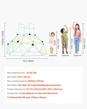 Climbing Dome, 183cm Geometric Dome Climber for Kids, 270kg Loading Indoor/Outdoor Jungle Gym Playground, V952-JHPDZJ6FTWPJA3CK6001V0