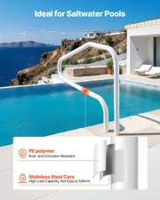 Pool Rail, 122 x 81.3 cm Pool Handrail, 100kg Load Capacity Heavy Duty Stainless Steel Swimming Handrail, V952-JHWYCFSYM483K9XJA001V0