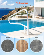 Pool Rail, 137.1 x 81.3 cm Pool Handrail, 100kg Load Capacity Heavy Duty Stainless Steel Swimming Handrail, V952-JHWYCFSYM543LPJGA001V0