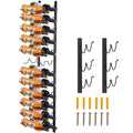 Wall Mounted Wine Rack, 12x2 Bottles Wine Holder Towel Rack, Black Steel Vertical Wine Rack, Modern V952-JJBGSBXG24PSC0001V0