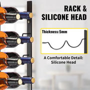 Wall Mounted Wine Rack, 12x2 Bottles Wine Holder Towel Rack, Black Steel Vertical Wine Rack, Modern V952-JJBGSBXG24PSC0001V0