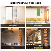 Wall Mounted Wine Rack, 12x2 Bottles Wine Holder Towel Rack, Black Steel Vertical Wine Rack, Modern V952-JJBGSBXG24PSC0001V0