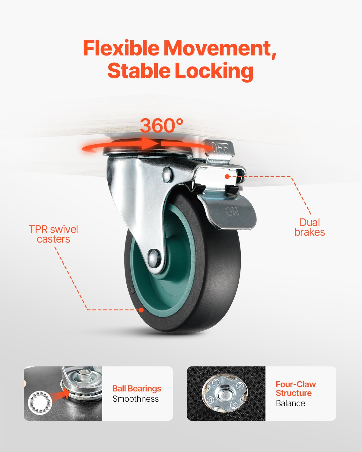 Furniture Dolly, 551 lbs Load Capacity, Furniture Moving Dollies with 4 TPR Silent Wheels, Rectangle V952-JJBYTCPBJHB236VS4V0