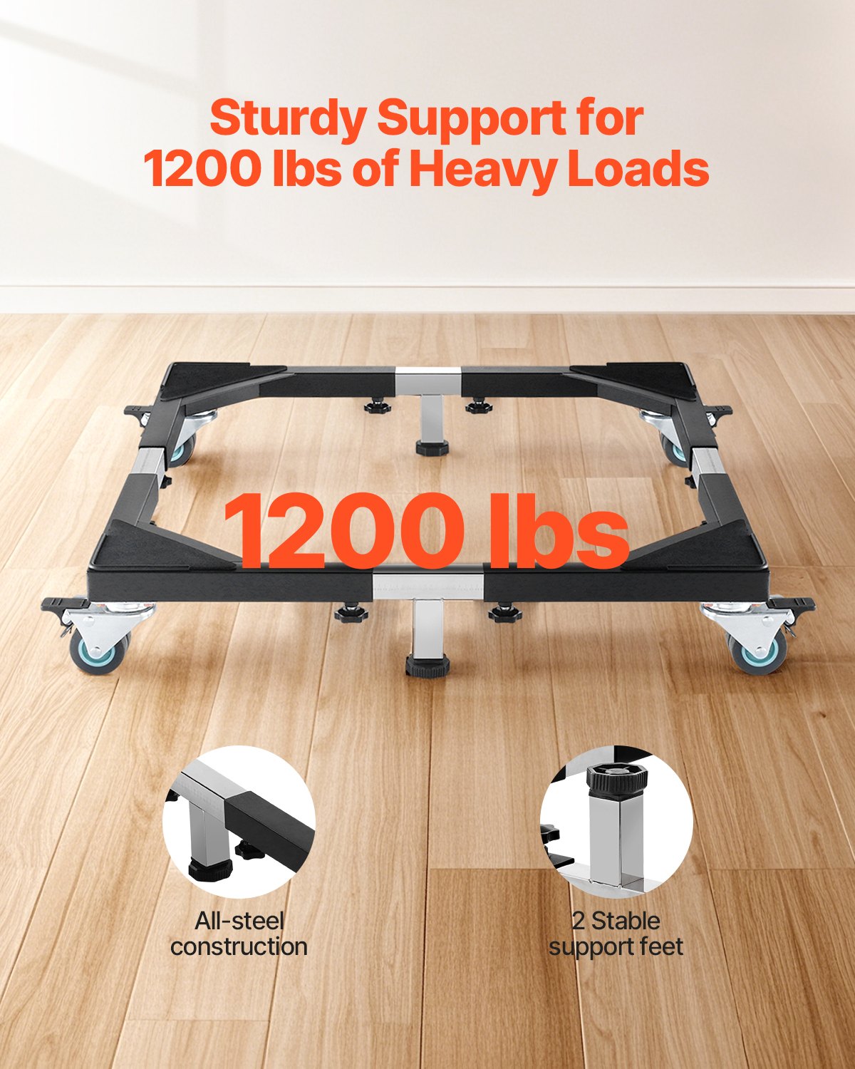 Fridge Stand Mobile Base, 1200 lbs Load Capacity, Washing Machine Stand with 8 Locking Twin Wheels and 4 V952-JJBYTCSJG233A4YR7V0