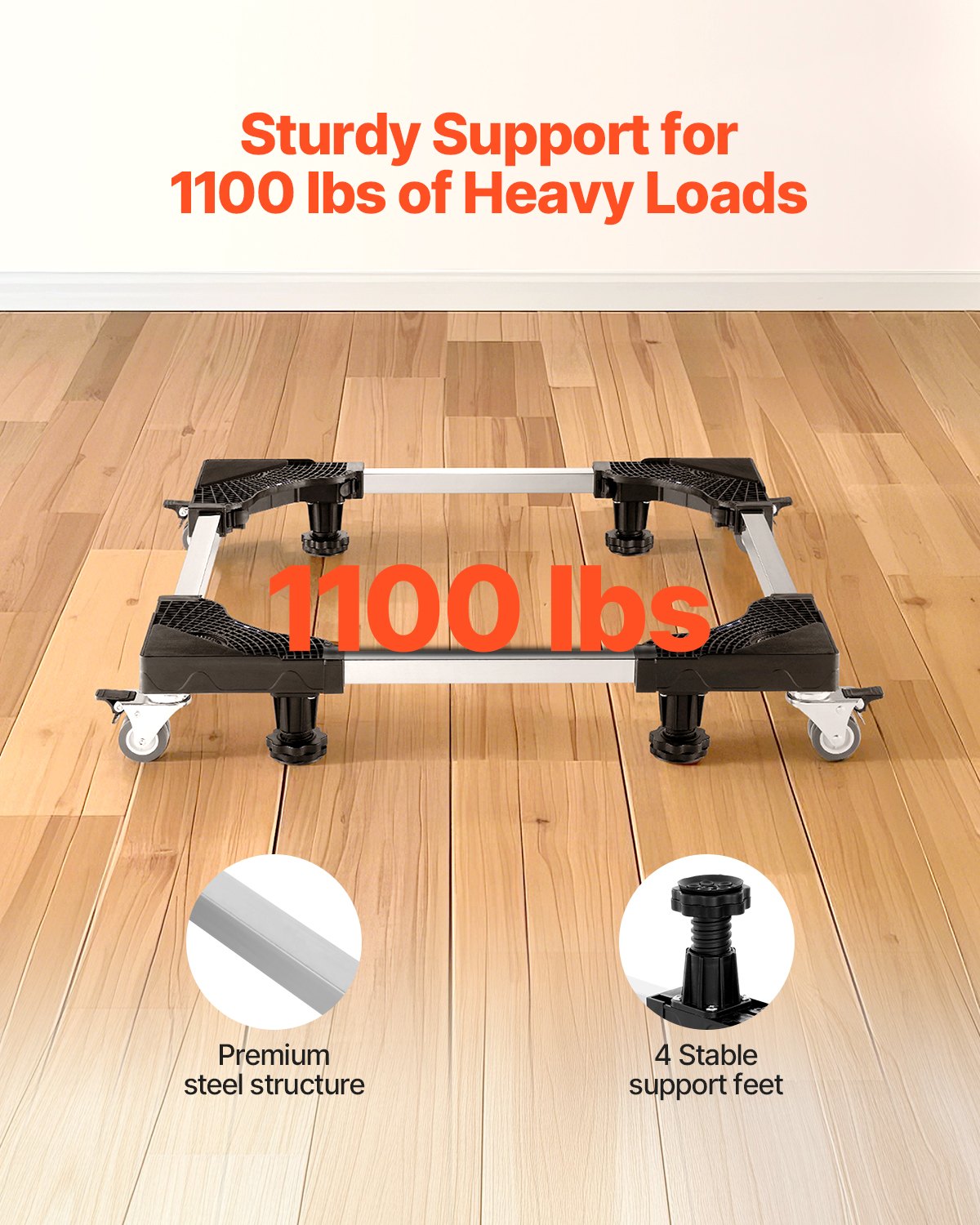 Fridge Stand Mobile Base, 1100 lbs Load Capacity, Washing Machine Stand with 8 Locking Twin Wheels and 4 V952-JJBYTCSJSLG2YEKPTV0