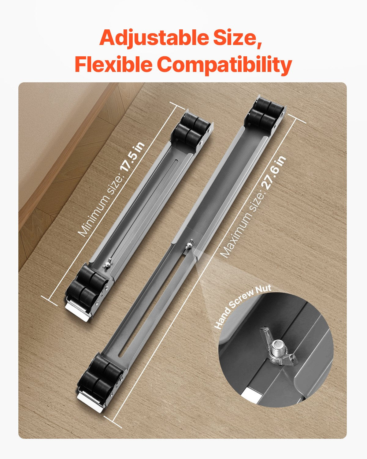 Heavy Duty Appliance Rollers, 330 lbs Load Capacity, Furniture Dolly Mobile Roller with Adjustable Base for V952-JJBYTCTXG1639MMS5V0