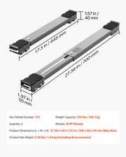 Heavy Duty Appliance Rollers, 330 lbs Load Capacity, Furniture Dolly Mobile Roller with Adjustable Base for V952-JJBYTCTXG1639MMS5V0