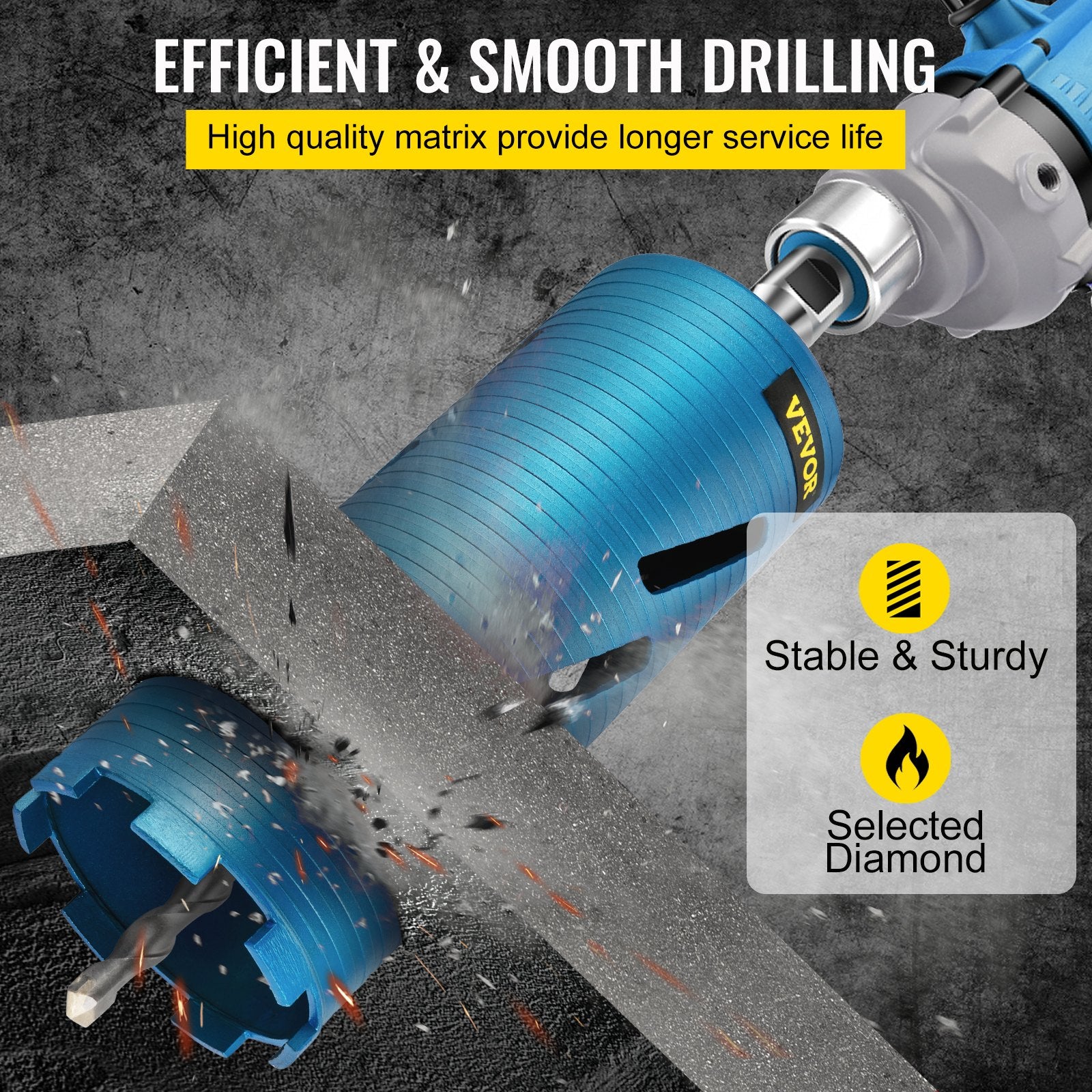 Core Drill Diamond Dry Coring Bit 4" with Pilot Bit for Hard Concrete V952-JJGSKZ149.5INEAHJV0