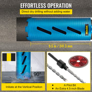 Core Drill Diamond Dry Coring Bit 4" with Pilot Bit for Hard Concrete V952-JJGSKZ149.5INEAHJV0