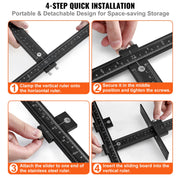 Cabinet Hardware Jig, Aluminum Alloy Cabinet Handle Jig with Center Punch, Adjustable Cabinet Hardware V952-JJWJJJQLHJBCL8F86V0