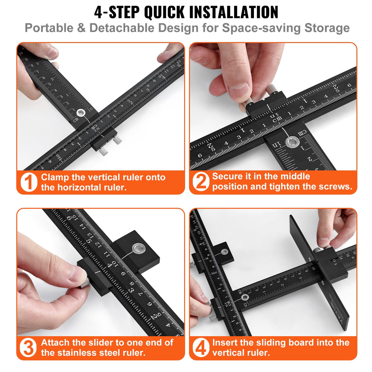 Cabinet Hardware Jig, Aluminum Alloy Cabinet Handle Jig with Center Punch, Adjustable Cabinet Hardware V952-JJWJJJQLHJBCL8F86V0