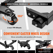 Mobile Base, 680.3 kg Capacity, Adjustable from 457.2 x 609.6 mm to 673.1 x 800.7 mm, Heavy Duty Universal V952-JJYDDZ1500LBNTWJXV0