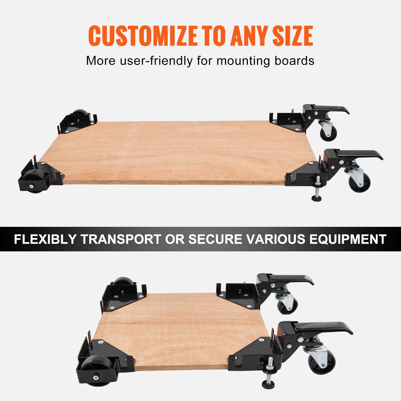 Mobile Base, 181.4 kg Capacity, Adjustable from 241.3 x 241.3 mm to Infinity, Heavy Duty Universal Mobile V952-JJYDDZ400LBSQQG4FV0
