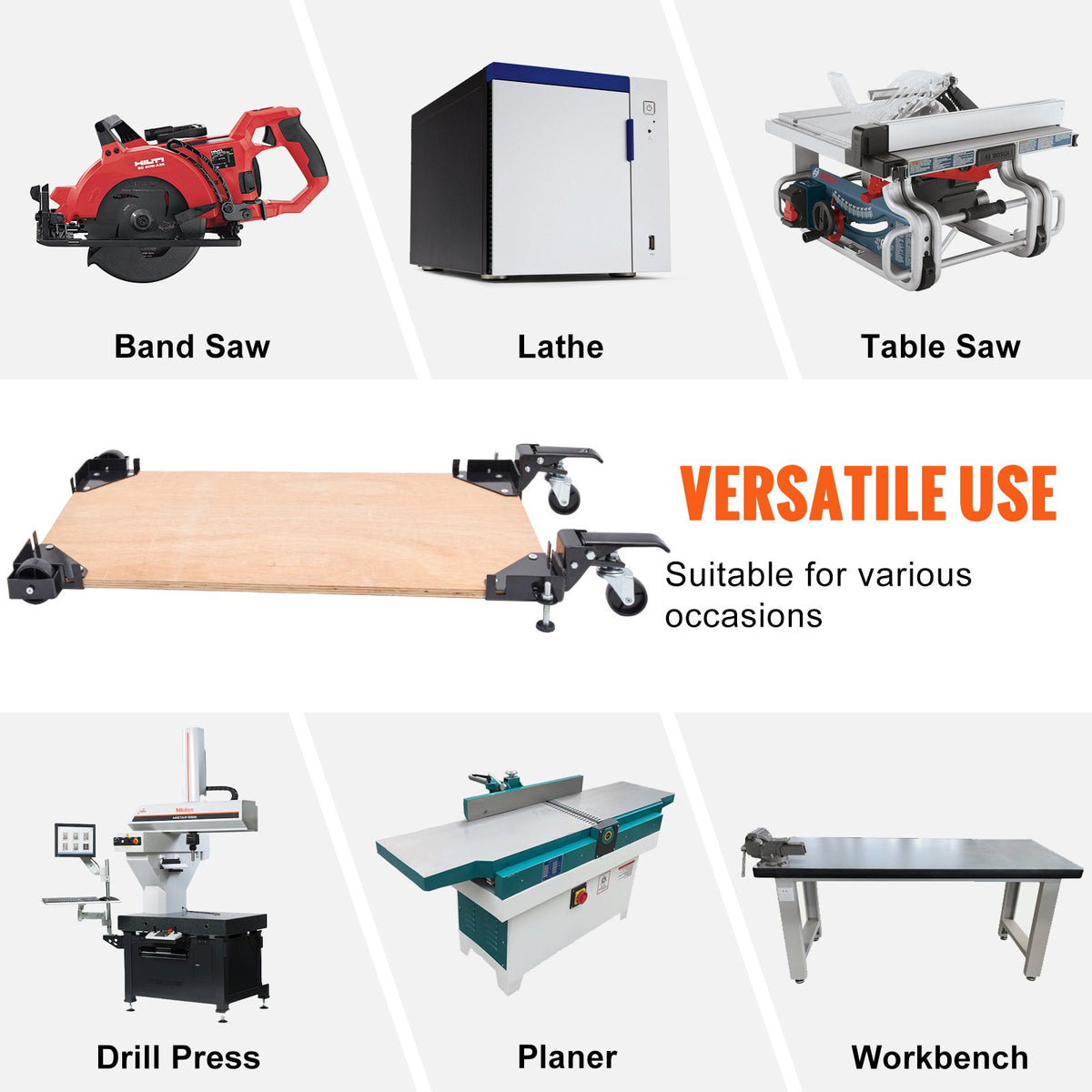 Mobile Base, 181.4 kg Capacity, Adjustable from 241.3 x 241.3 mm to Infinity, Heavy Duty Universal Mobile V952-JJYDDZ400LBSQQG4FV0