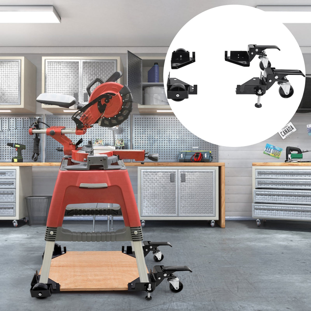 Mobile Base, 181.4 kg Capacity, Adjustable from 241.3 x 241.3 mm to Infinity, Heavy Duty Universal Mobile V952-JJYDDZ400LBSQQG4FV0