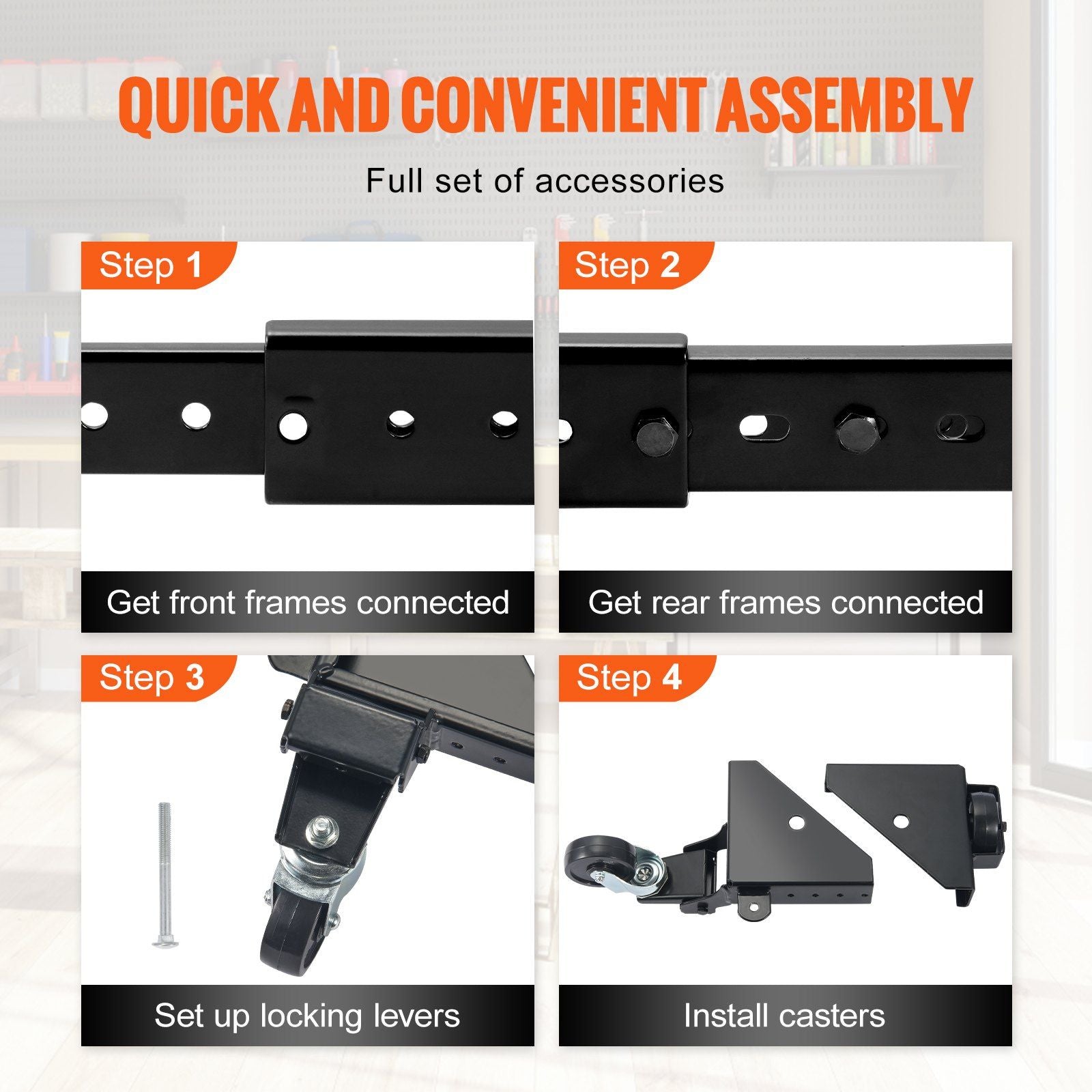 Mobile Base, 226.8 kg Capacity, Adjustable from 304 x 304 mm to 914 x 914 mm, Heavy Duty Universal Mobile V952-JJYDDZ500LBSHIHL0V0
