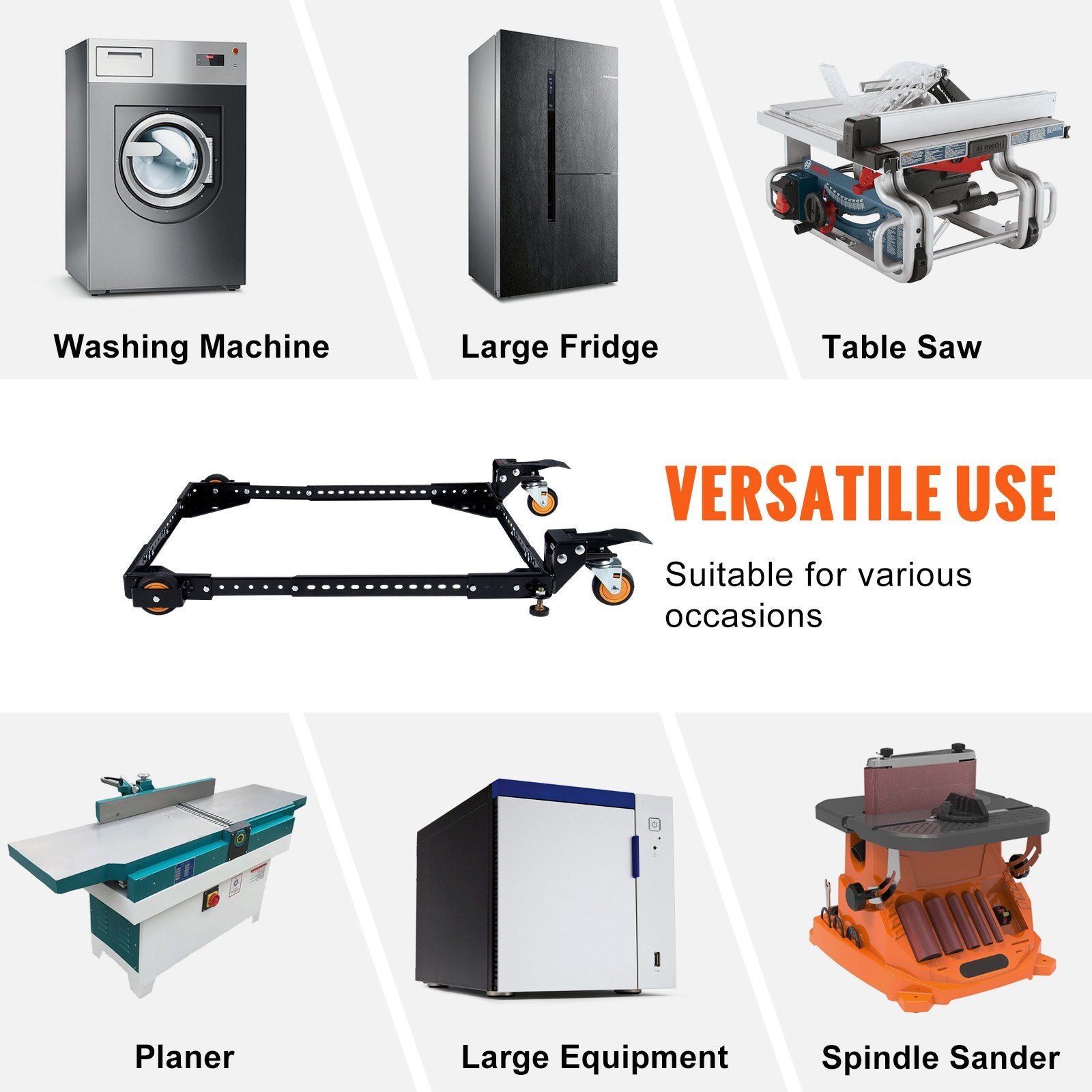 Mobile Base, 295.5 kg Capacity, Adjustable from 304 x 304 mm to 914 x 914 mm, Heavy Duty Universal Mobile V952-JJYDDZ650LBSLTP7RV0