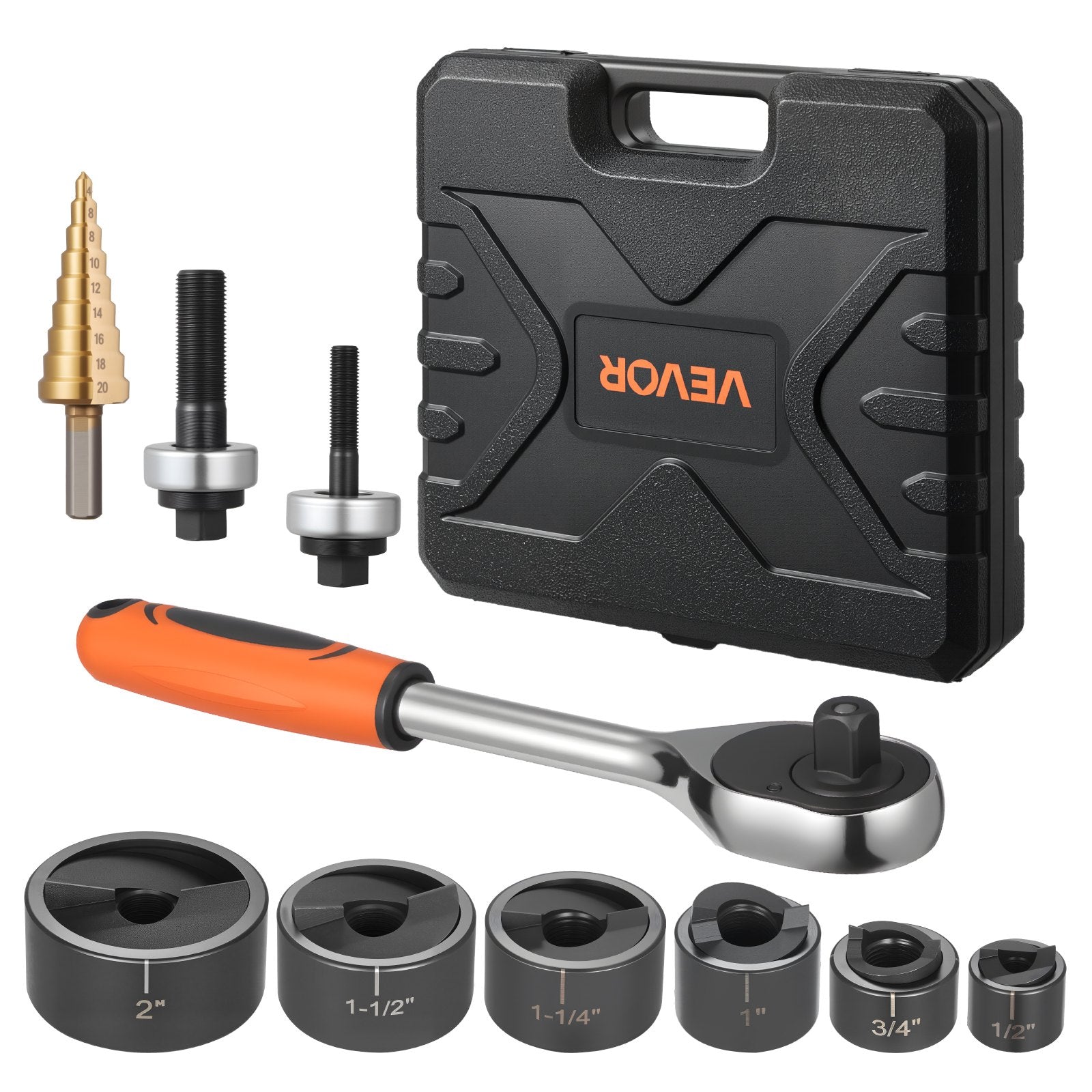 Knockout Punch Set, 12.7 to 50.8mm SLUG-Buster Ratchet Knockout Set, Ratchet Wrench Knockouts Punch Sets for V952-JLBSDKQ245CME5VDO001V0