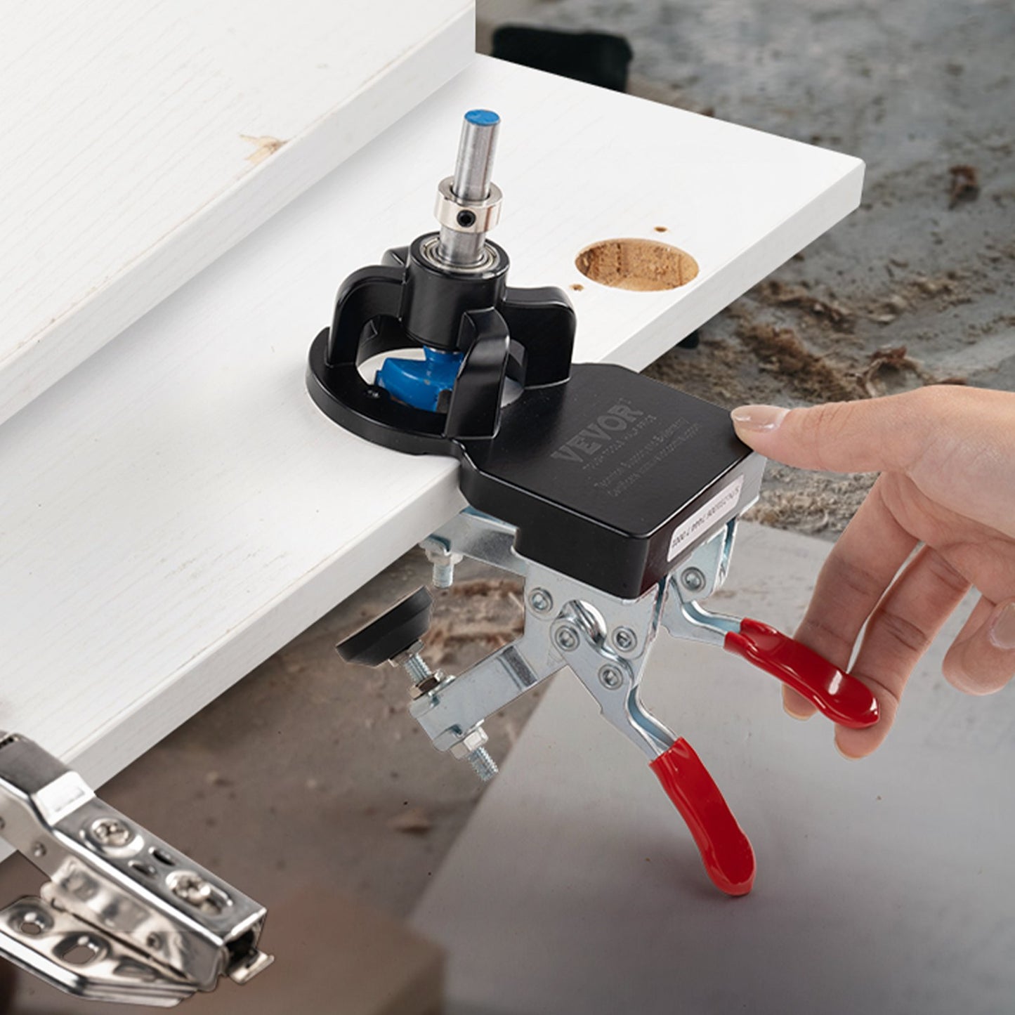 35 mm Concealed Door Hinge Jig, Aluminum Alloy Cabinet Hinge Jig, Accurate Locking Dual Clamp Fixation Hinge V952-JLDWKKQTS35MMM9D7V0
