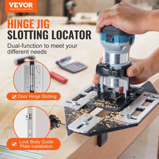Door Hinge Jig, Aluminum Alloy Woodworking Hole Opener, Slotting Locator, Flexible Wooden Door Hinge Hole V952-JLDWKKQTSJLKNLYWYV0