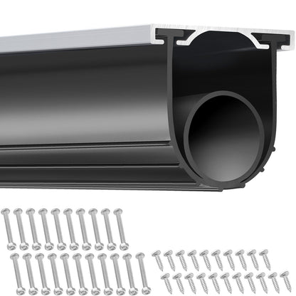 Garage Door Seals Bottom Rubber, U Shape +O Ring Garage Door Bottom Weather Seal with Pre-drilled Aluminum V952-JLMMMFT16FTD1ZPR8V0