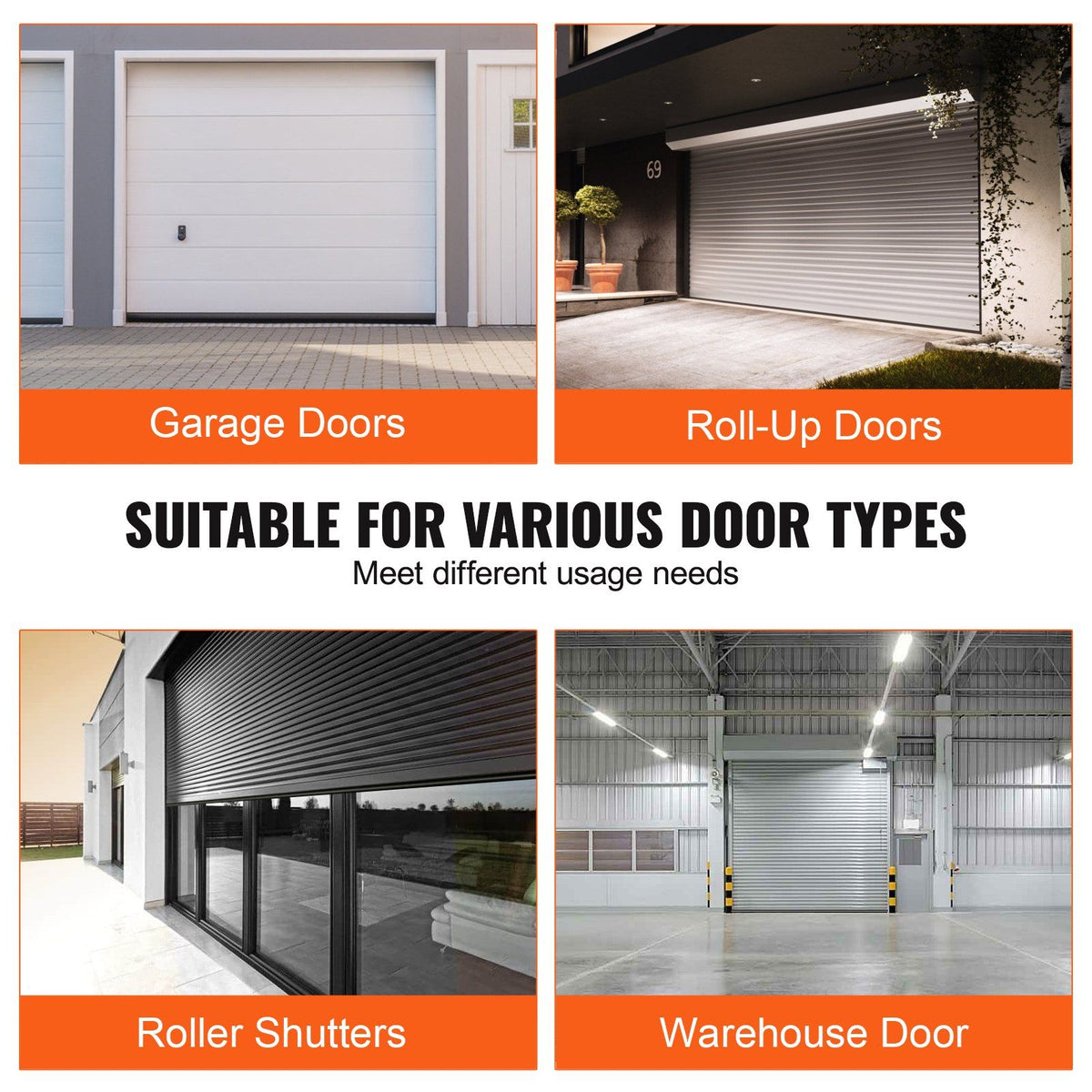 Garage Door Seals Bottom Rubber, U Shape +O Ring Garage Door Bottom Weather Seal with Pre-drilled Aluminum V952-JLMMMFT16FTD1ZPR8V0