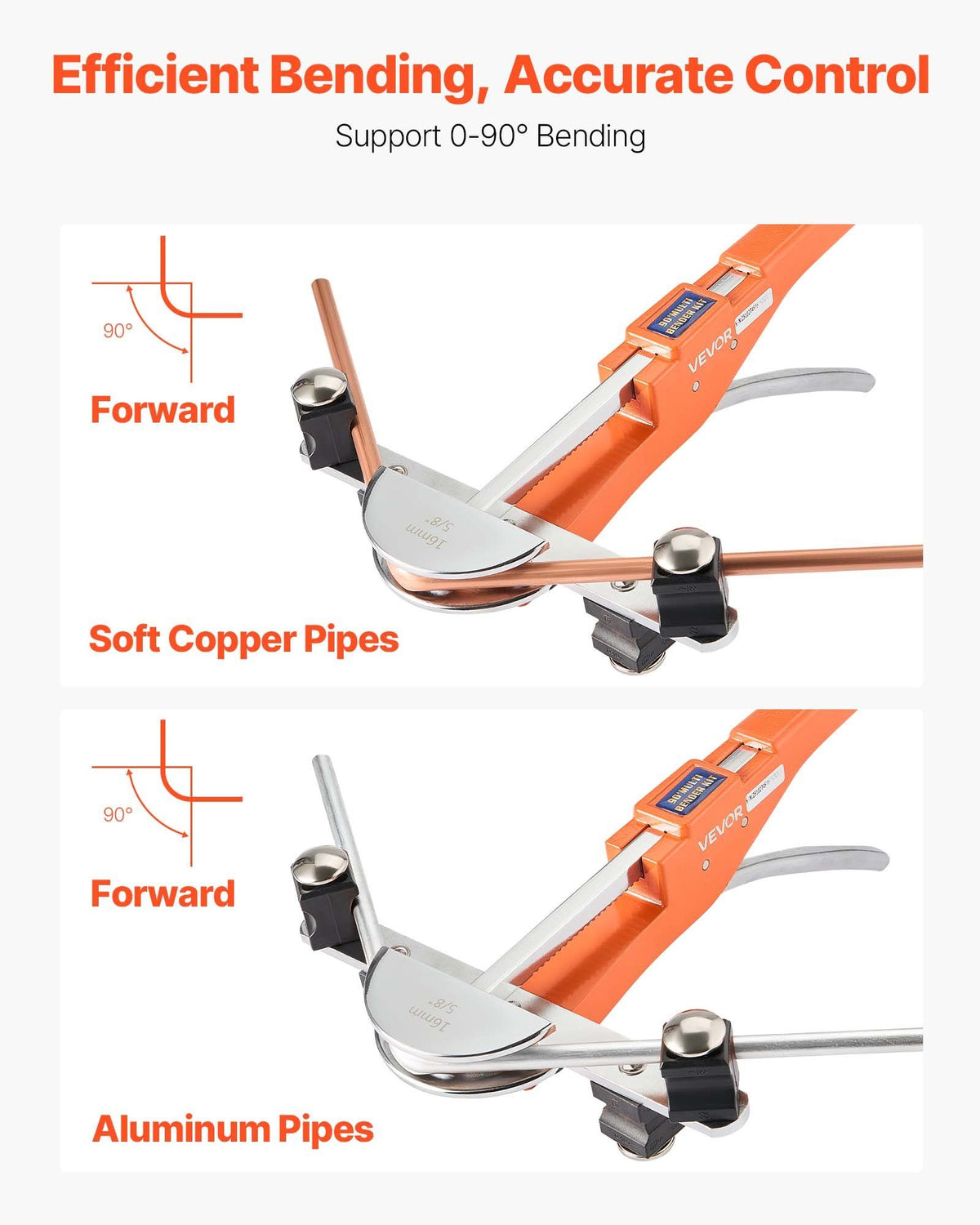 Tubing Bender Kit, 6 mm to 22 mm, Compact Ratcheting Tube Pipe Bender, Ratchet Hand Bending Tool, with 7 V952-JLSDWGJJXKZX48KMR001V0
